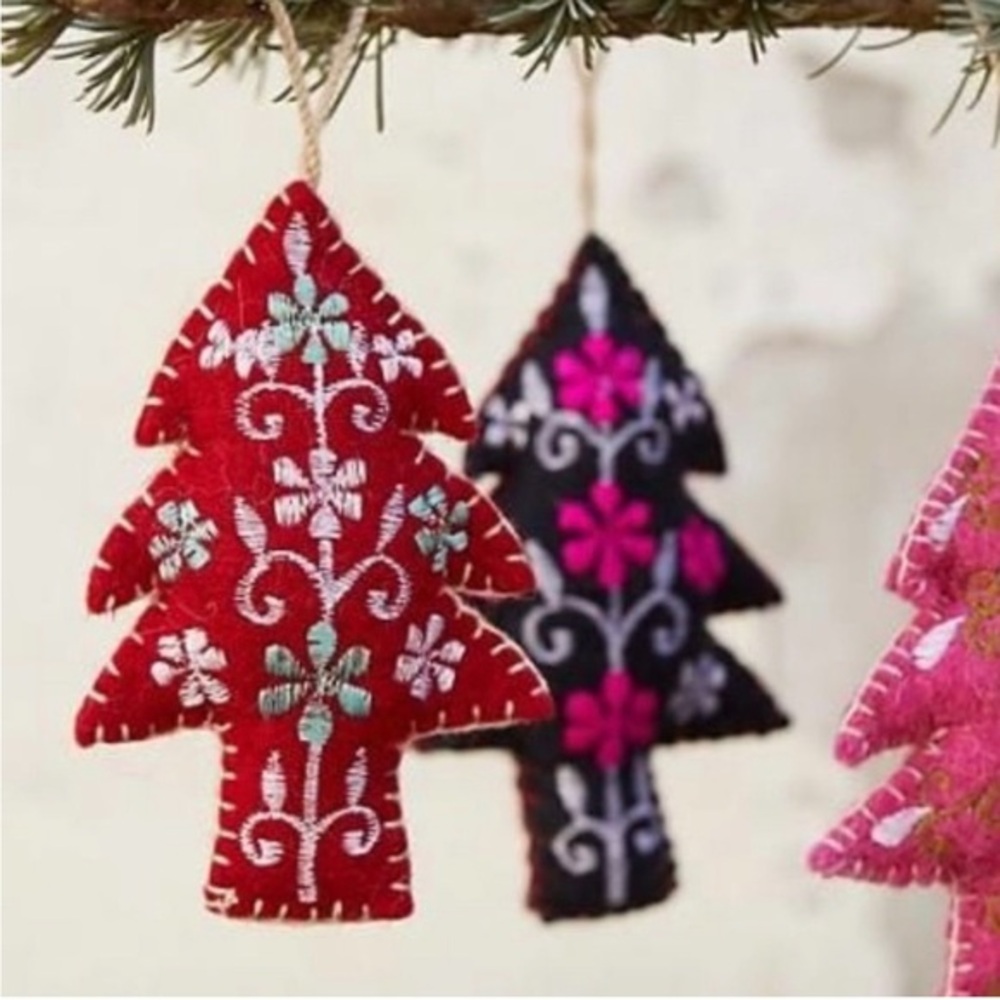 Anthropologie Colorful Evergreen Tree Ornament